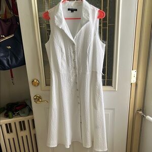 White Sleeveless A-Line Dress Sz 12